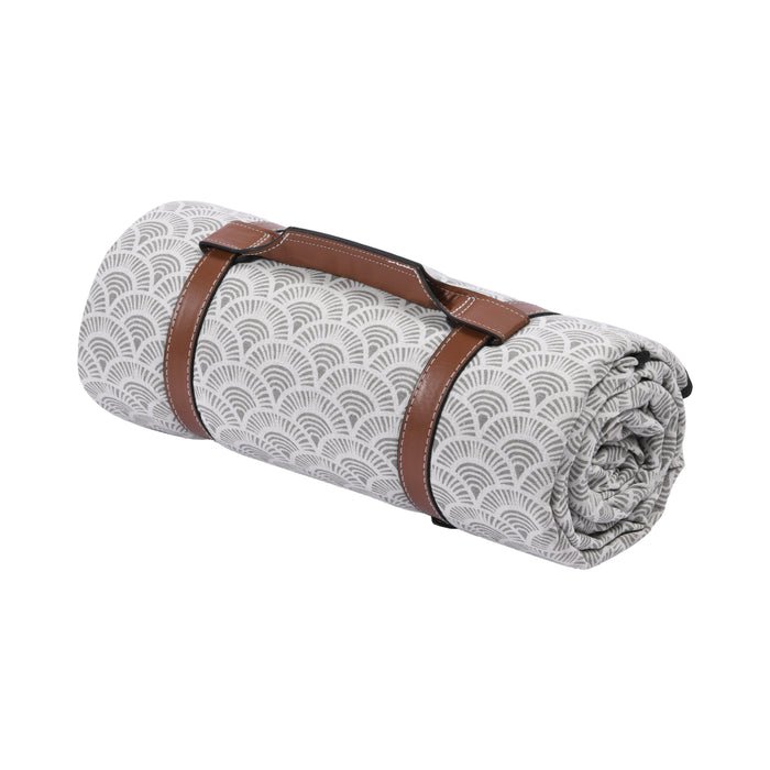 Ascot Waterproof Picnic Rug Grey Shells 150x200cm