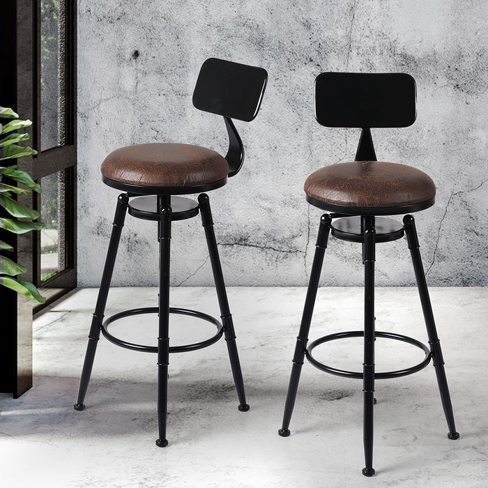 One Imola Industrial Bar Stool | Wooden Swivel Kitchen Barstools in Black