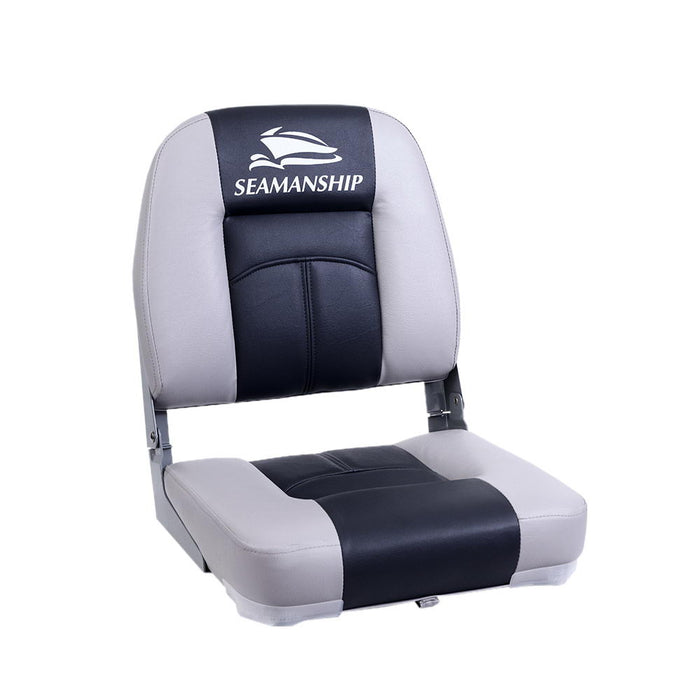 Set of Two Folding Boat Seats | All Weather Swivels Marine Seats Grey-Charcoal