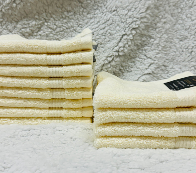 Ramesses Ultra Plush Bamboo Egyptian Cotton 12 Piece Face Washer Towels Set | Hotel Quality Antibacterial 600GSM 12pc Face Washers Set | 7 Colours