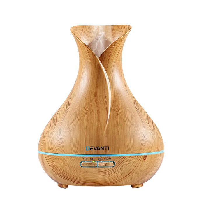4 in 1 Light Wood 7 LED Light Large 400ml Aroma Diffuser With Remote Control