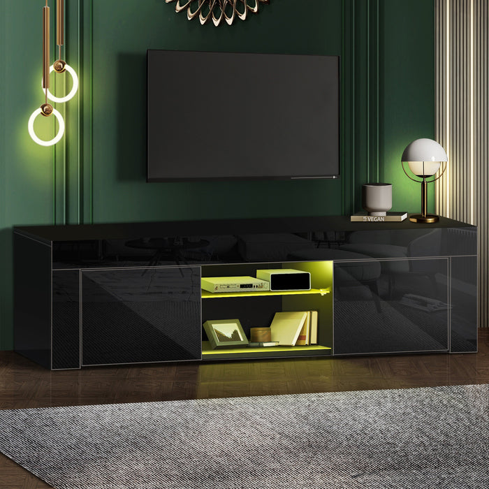 Metro 130cm RGB LED TV Cabinet Entertainment Unit | Modern Gloss TV Stand by Oikiture | 2 Colours