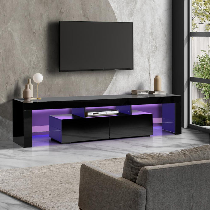 Spezia Nuvo LED 16 Light TV Cabinet 180cm Entertainment Unit | Hi Gloss TV Unit Stand with Multi Storage| 2 Colours