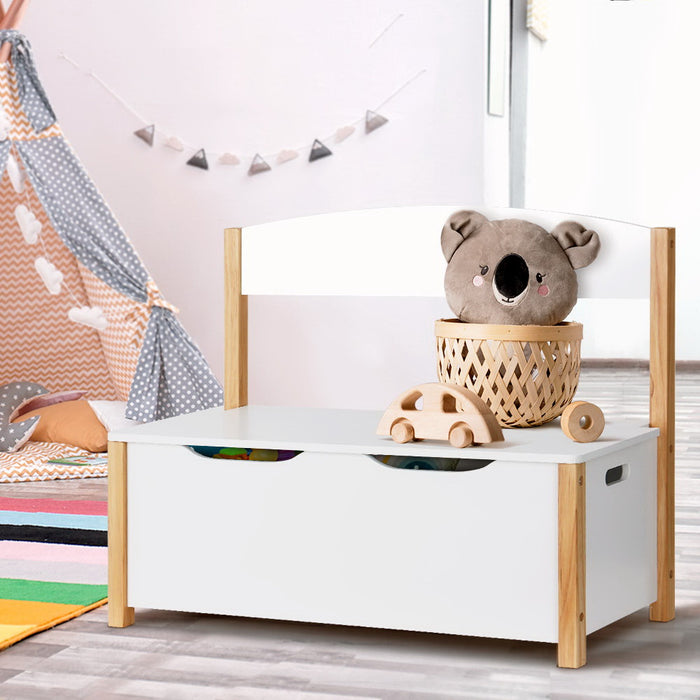 Funzee 2 in 1 Kids Toy Box Chest Storage | Children Seating Bench and Storage Organiser