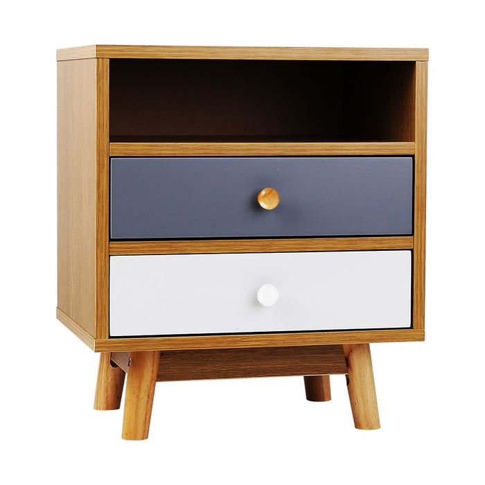 Artemis Scandi Wooden Bedside Table | Sleek Nightstand Drawer Lamp Table