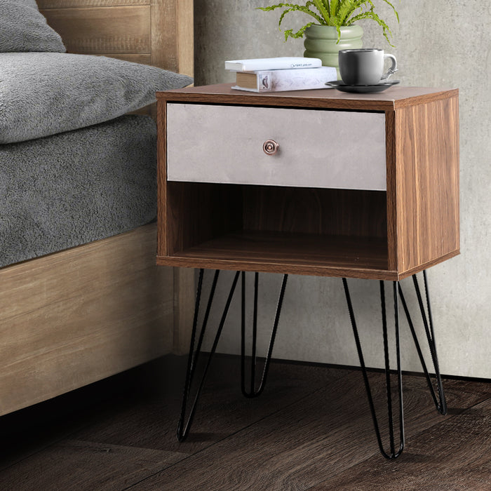 Ara Wooden Bedside Table | Sleek Nightstand Drawer Lamp Table