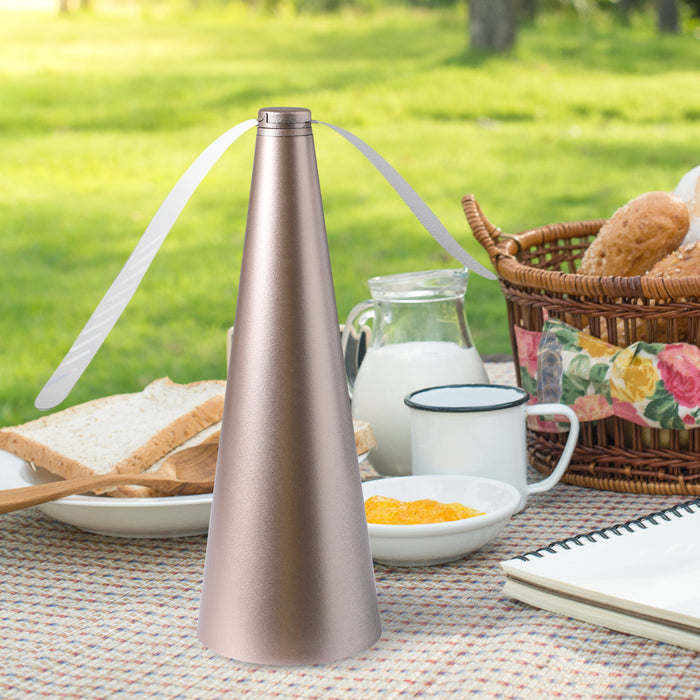 Natural Fly Repellent Fan | Bug Free Safe Trap | Picnic Outdoor Insect Repeller in Rose Gold