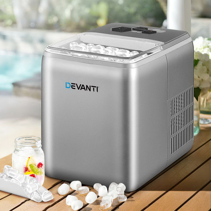 Portable Premium 2.6L Ice Maker Machine | Silver Countertop Ice cube Making Machine