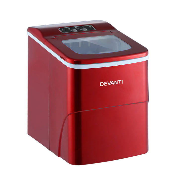 Portable Premium 2L Ice Maker Machine | Red Countertop Ice cube Making Machine