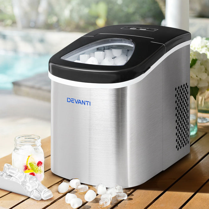 Portable Premium 2.4L Ice Maker Machine | Stainless Steel Countertop Ice cube Machine