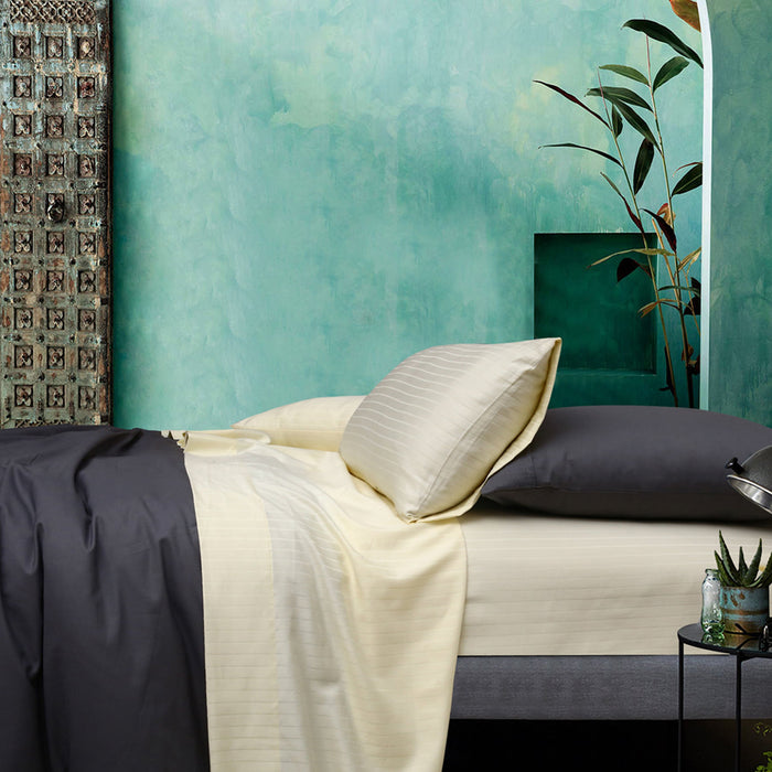 1000TC 100% Pure Cotton Cambridge Pin Stipe Sheet Set | 2 Sizes - 7 Colours