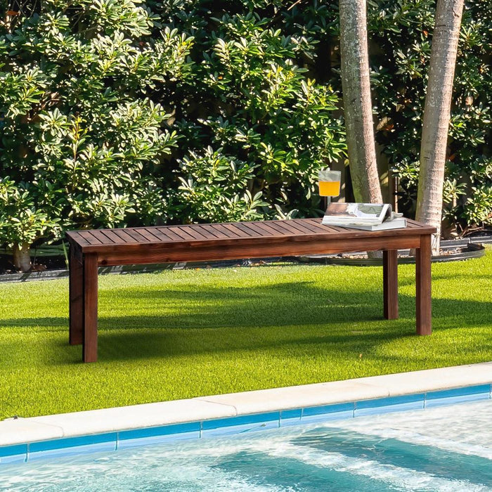 Mileni Wooden Luxe Outdoor Garden Bench | High Quality Weather Resistant Pool Patio Seating Bench | 3 Sizes - 2 Finishes