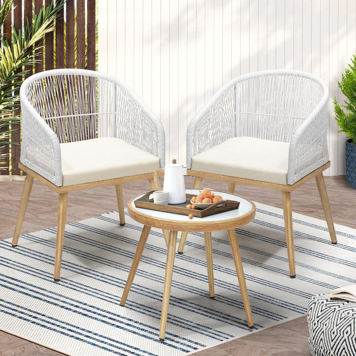 Breeze Designer 3 Piece Outdoor Patio Set | 3pc Soft Cushioned Modern Outdoor Furniture Set | 3 Models