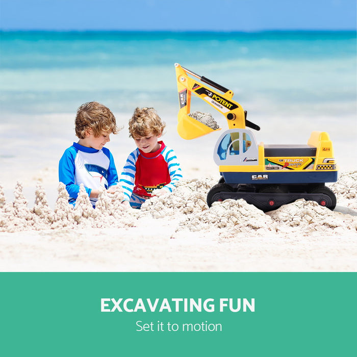 Funzee Active Yellow Kids Ride On Excavator