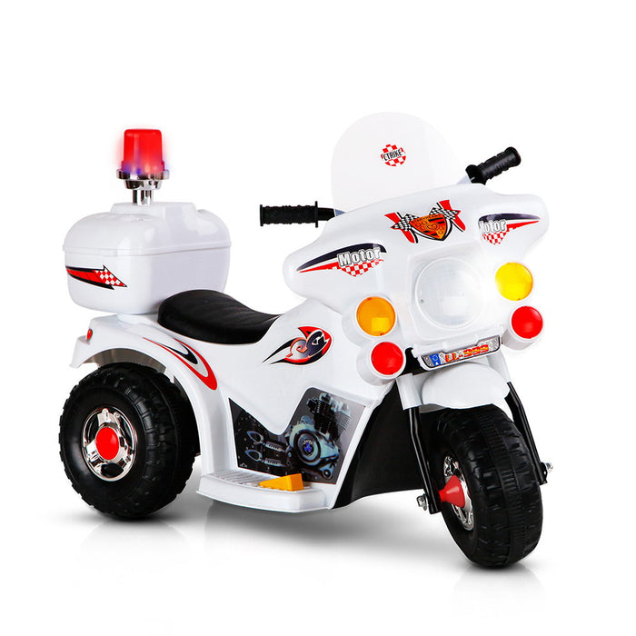 Funzee Kids Ride On Electric Motorbike with Lights | Kids Battery Operated Ride On Bike In White