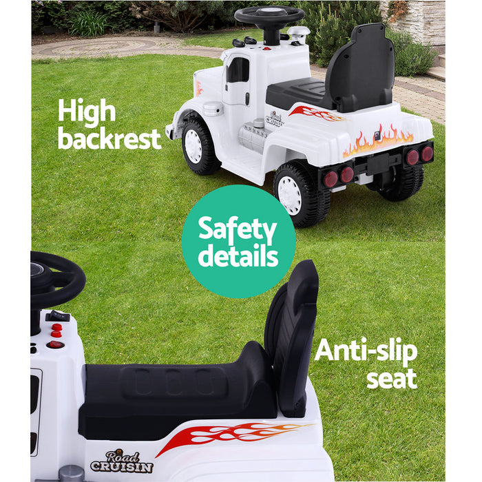 Funzee Kids Ride On Electric Toy Truck | Kids Battery Operated Ride on Truck in White