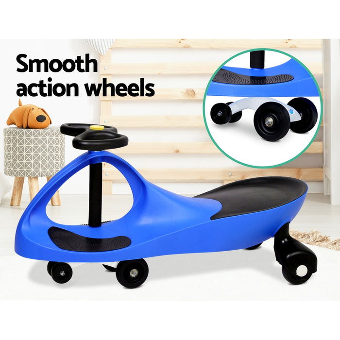 Funzee Kids Ride on Swing Car| Childrens Fun Wiggle Ride on Scooter Car in Blue