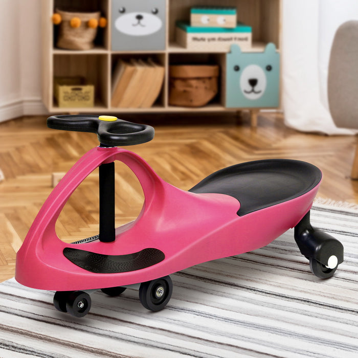 Funzee Kids Ride on Swing Car| Childrens Fun Wiggle Ride on Scooter Car in Pink