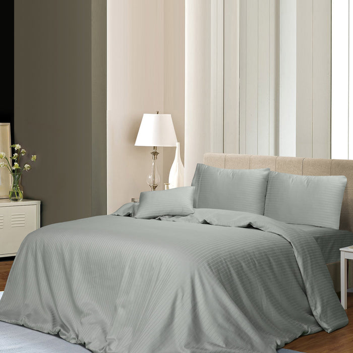 1000TC 3pc Pin Stripe Cotton Rich Premium Quilt Cover Set | 2 Sizes - 6 Colours
