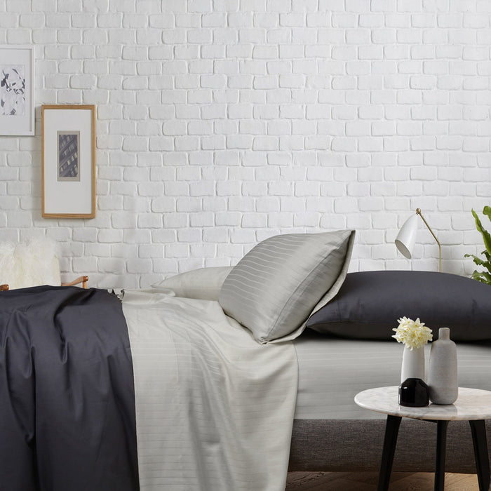 1000TC 100% Pure Cotton Cambridge Pin Stipe Sheet Set | 2 Sizes - 7 Colours