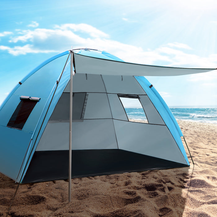 4 Person Pop Up Beach Tent | Camping Hiking Sun Shade Shelter by Weisshorn