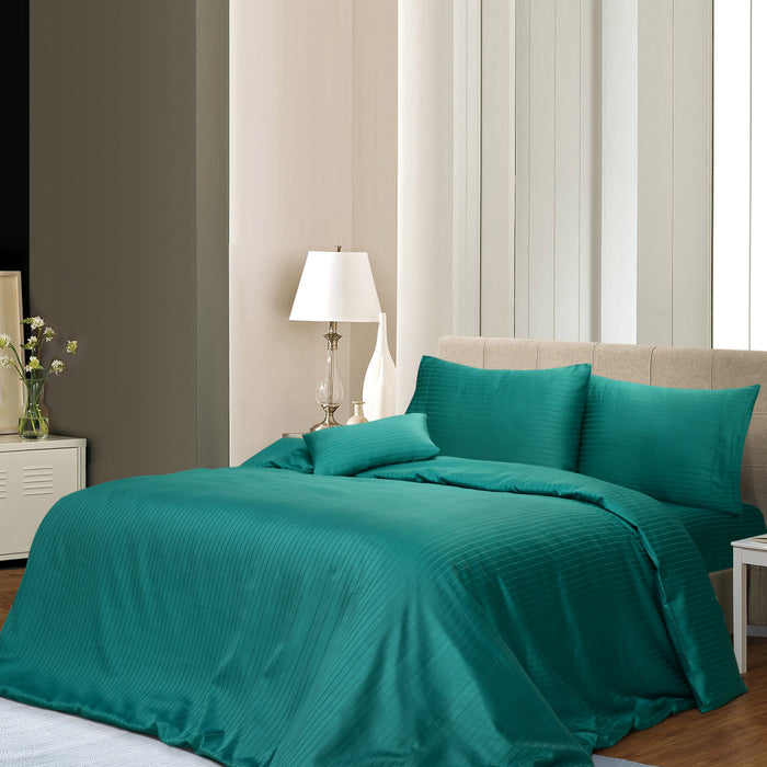 1000TC 3pc Pin Stripe Cotton Rich Premium Quilt Cover Set | 2 Sizes - 6 Colours