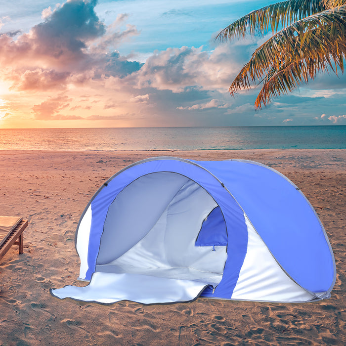 3 Person Easy Pop Up Beach Tent | Camping Hiking Sun Shade Shelter by Mountainview