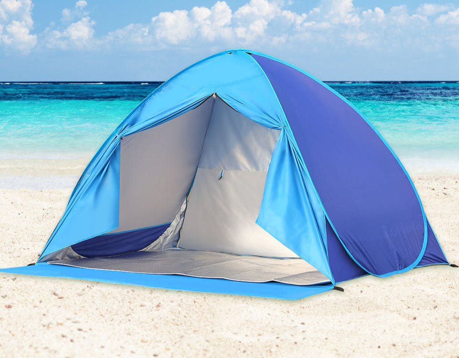 3 Person Sunee Pop Up Beach Tent | Camping Hiking Sun Shade Shelter by Mountainview