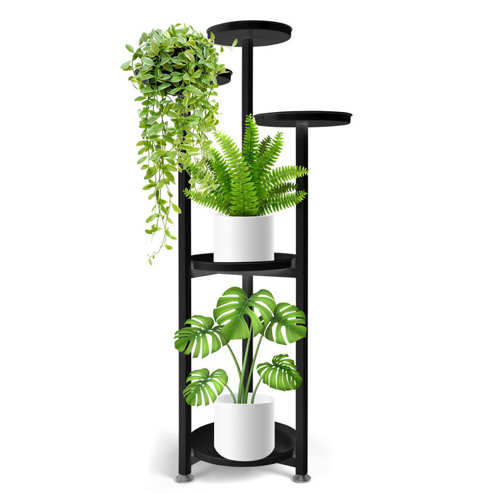 Natura 5 Tier 120cm Metal Plant Stand | Flower Pot Shelves and Stand in Black