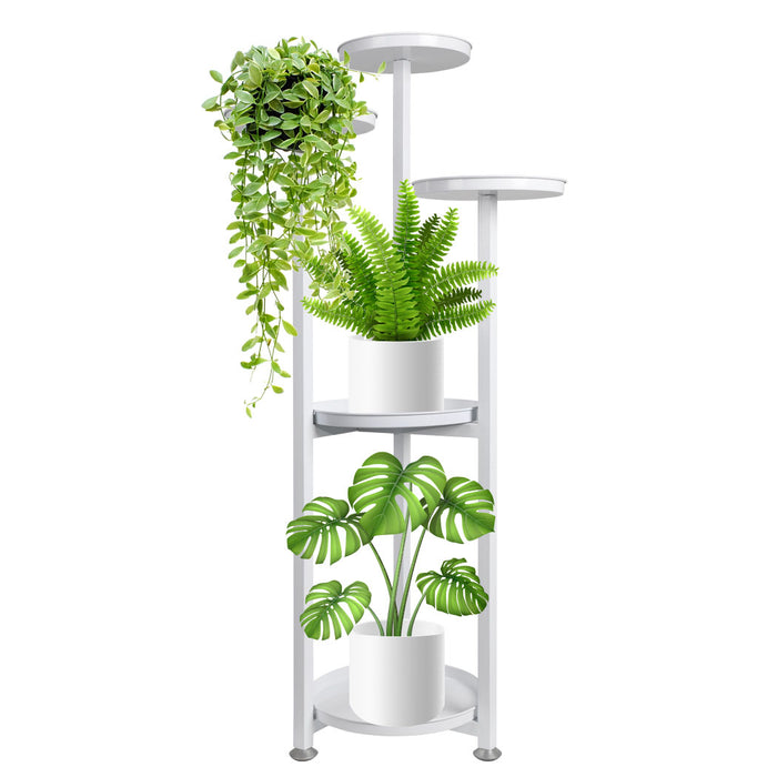 Natura 5 Tier 120cm Metal Plant Stand | Flower Pot Shelves and Stand in White