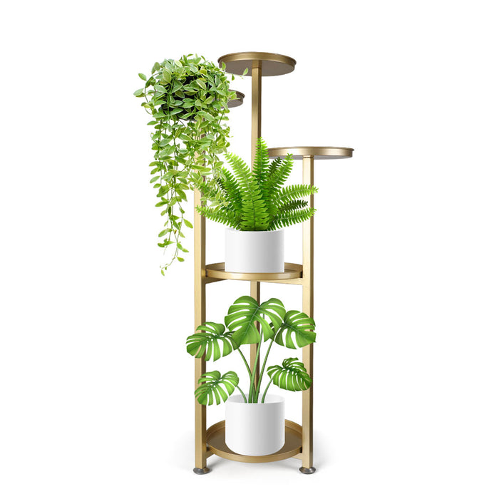 Natura 5 Tier 100cm Metal Plant Stand | Flower Pot Shelves and Stand in Gold