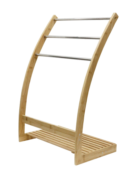 Bliss 85cm Bamboo 3-Tier Freestanding Towel Rack | Bamboo Bathroom Storage Solutions