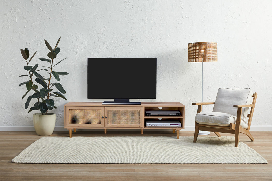 Porto 150cm Rattan Modern TV Entertainment Unit | Modern Wooden TV Stand