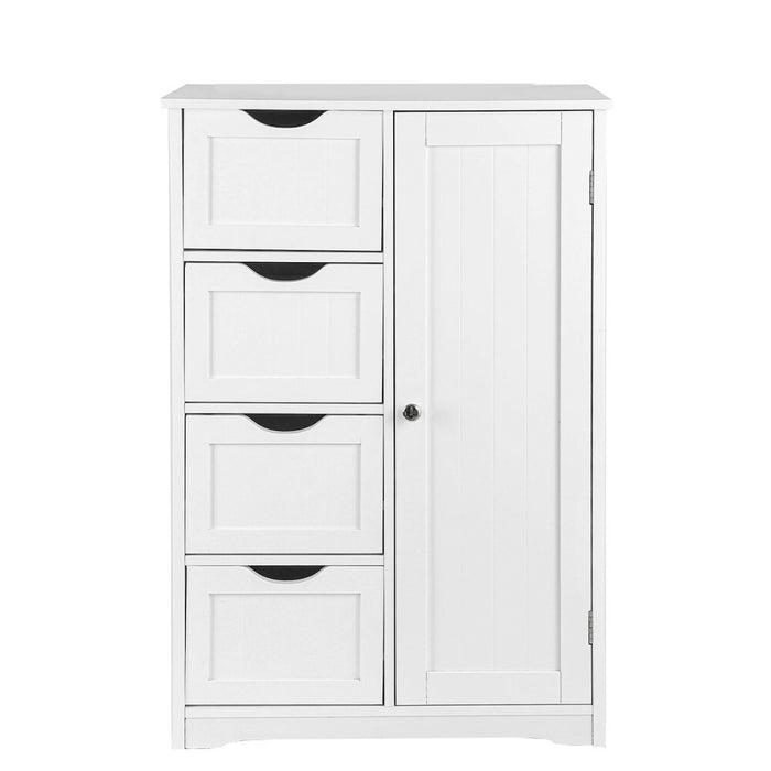 Milos 81cm H Four Draw Bathroom Storage Cabinet in White