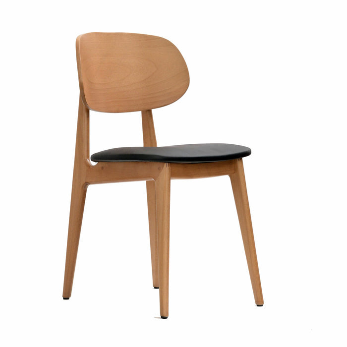 Premium Made in Europe Black Dolaro Chair in Torjan Oak Frame