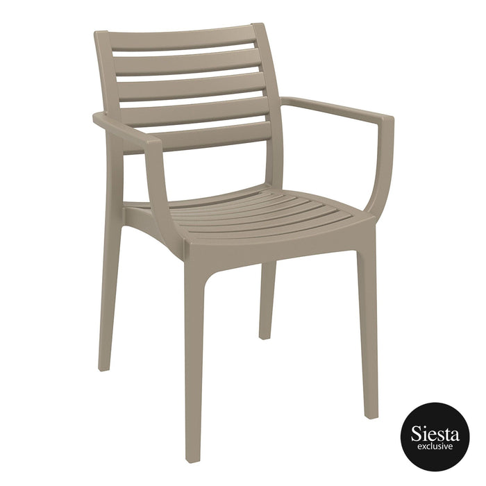 Premium High End Weather Resistant Stackable Artemis Armchair 83cm H - Taupe