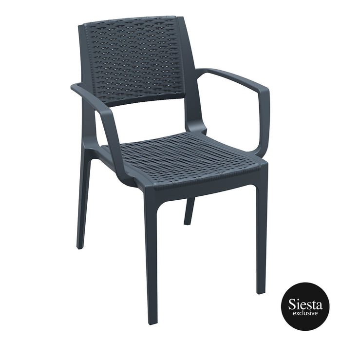 Premium High End Weather Resistant Capri Armchair 82cm H - Anthracite
