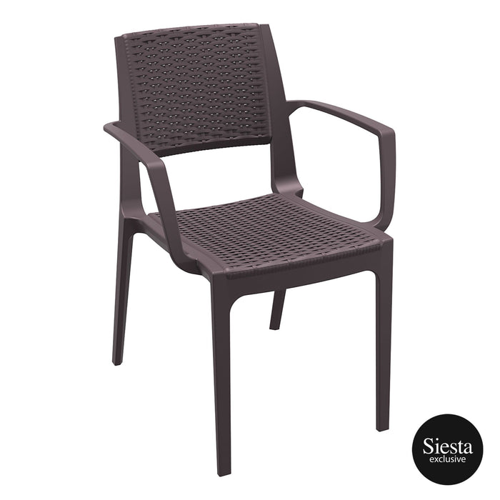 Premium High End Weather Resistant Capri Armchair 82cm H - Chocolate