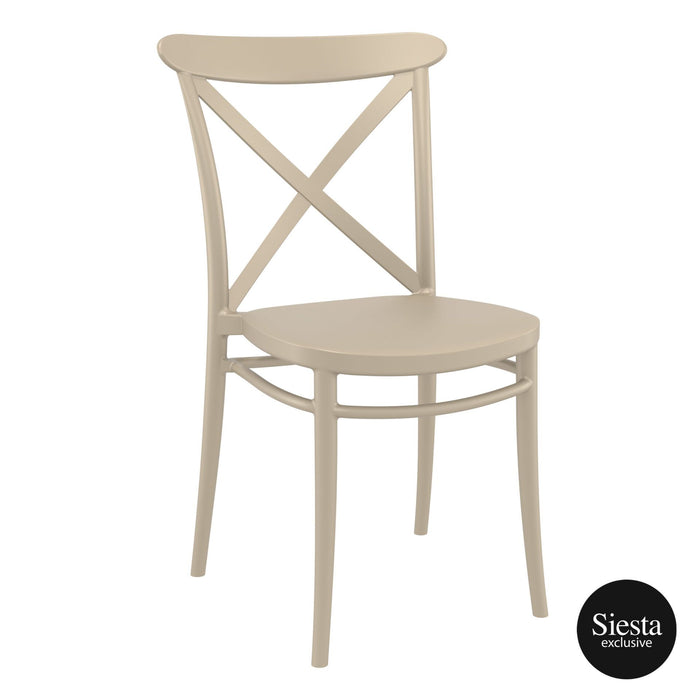 Premium High End Weather Resistant Cross Chair 87cm H - Taupe