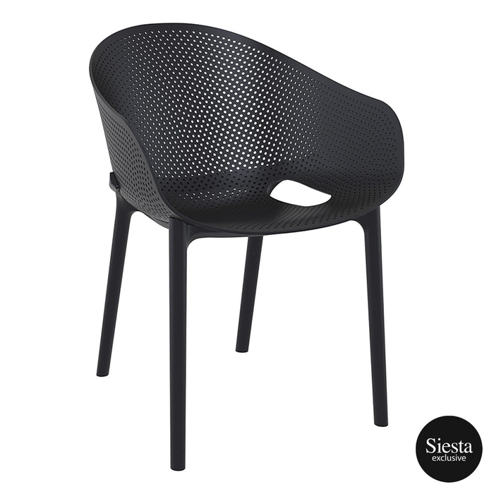Premium High End Weather Resistant Sky Pro Chair 81cm H - Black