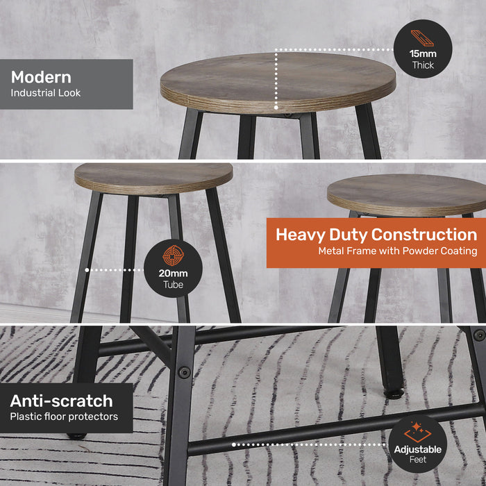 Set of Two Retro Neo Industrial Modern 71cm H Barstools