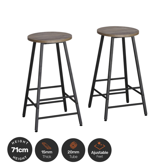 Set of Two Retro Neo Industrial Modern 71cm H Barstools