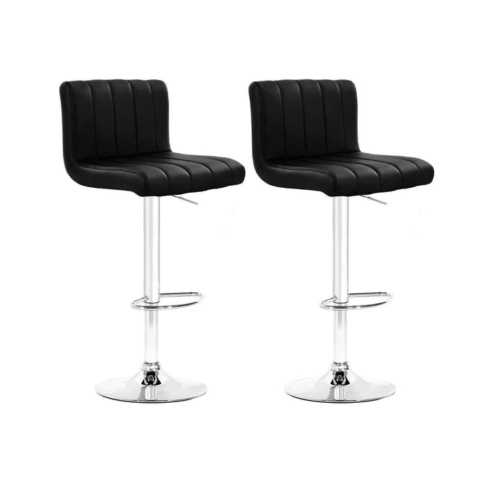 Set of Two Tiana Black Modern Gas Lift Bar Stools
