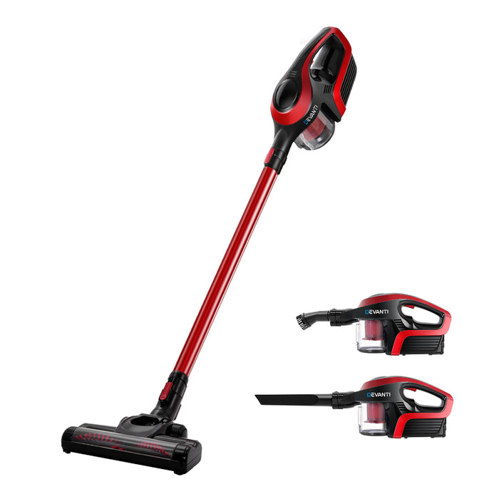 Powerful Headlight 150W Stick Handstick Vacuum Cleaner | Black Red Cordless Vacuum Cleaner