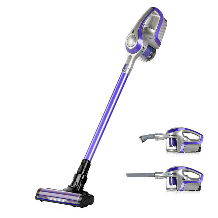 Powerful Headlight 150W Stick Handstick Vacuum Cleaner | Purple Grey Cordless Vacuum Cleaner