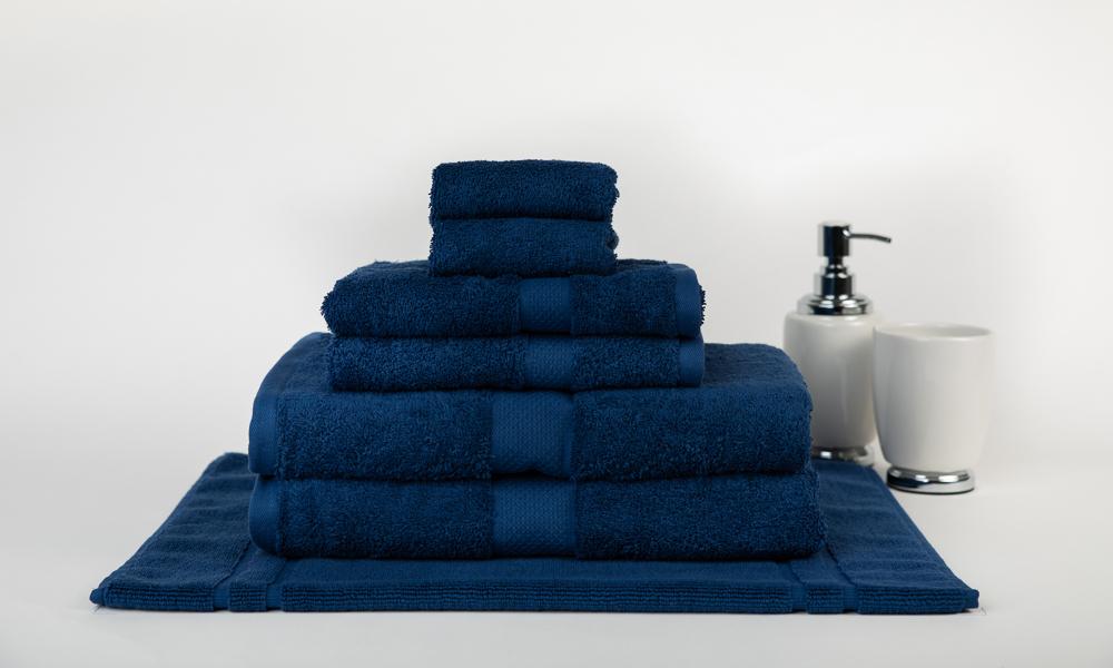 100% Premium Combed Cotton Extra Large Bath Sheet Towel Set | 7 or 14pc Sets | Superior Abosrbance and Size | 2 Sizes - 30 Colours Bath Towels & Washcloths 7pc Set / Navy Ontrendideas Bed and Bath