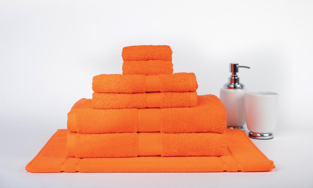 100% Premium Combed Cotton Extra Large Bath Sheet Towel Set | 7 or 14pc Sets | Superior Abosrbance and Size | 2 Sizes - 30 Colours Bath Towels & Washcloths 7pc Set / Orange Ontrendideas Bed and Bath