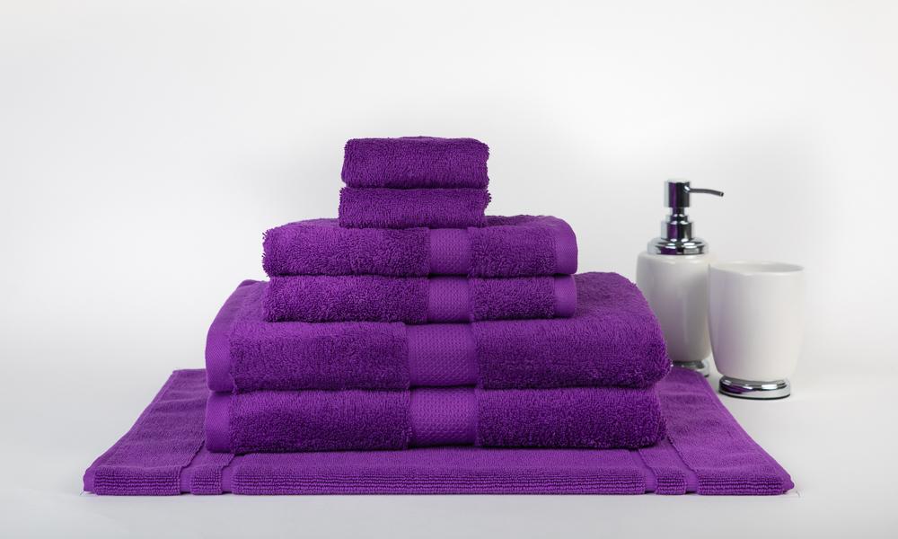 100% Premium Combed Cotton Extra Large Bath Sheet Towel Set | 7 or 14pc Sets | Superior Abosrbance and Size | 2 Sizes - 30 Colours Bath Towels & Washcloths 7pc Set / Purple Ontrendideas Bed and Bath