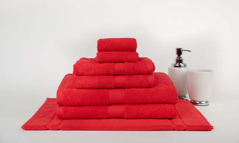 100% Premium Combed Cotton Extra Large Bath Sheet Towel Set | 7 or 14pc Sets | Superior Abosrbance and Size | 2 Sizes - 30 Colours Bath Towels & Washcloths 7pc Set / Red Ontrendideas Bed and Bath