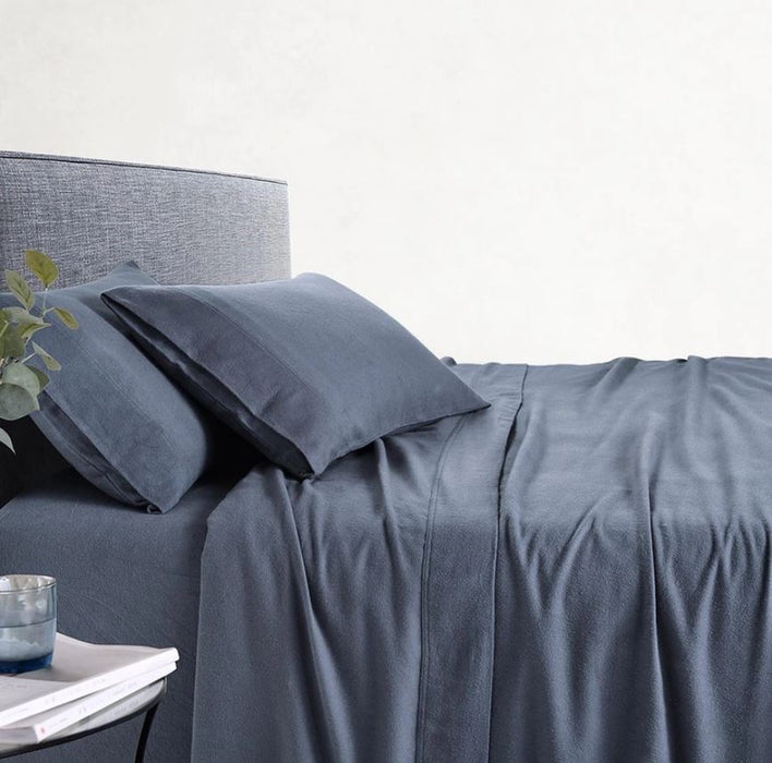Twill-Woven Ultra Warm 100% Cotton Thermal Soft Flannelette Sheet Set 170GSM | Warm Winter Sheets | 7 Sizes - 5 Colours